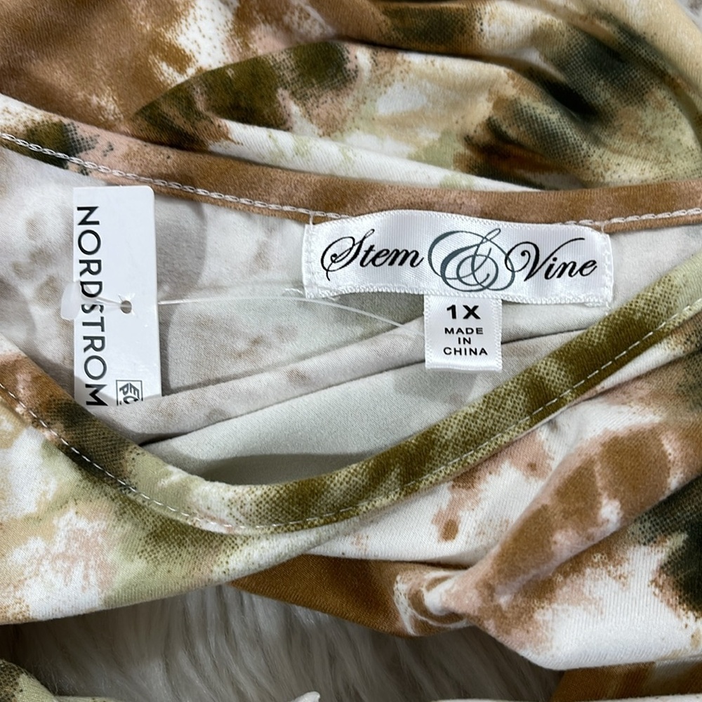 STEM & VINE NORDSTROM Crochet Lace Tie Front Blouse Size 1X NEW - Picture 7 of 8